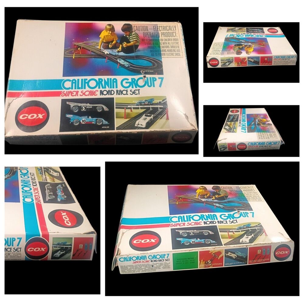 1973 Cox California Group 7 Slot Car Super 1:32 Scale Road Race Set Tested Compl